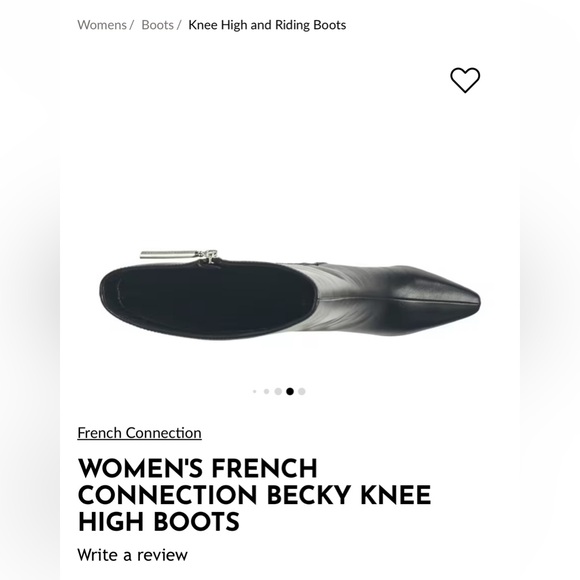 French Connection Black Leather Knee High Boots Becky Kitten Heel Size 8 NIB - Picture 5 of 9